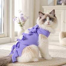 Cat Recovery Suit Adjustable Tie Closure Post Surgery Bodysuit Soft Pet Surgical Recovery Clothing For Cats Small Dogs - Multicolor - View 12