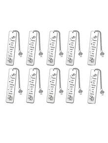 10pcs Stainless Steel Inspirational Bookmarks, Inspirational Bookmark Gift For Teachers - Multicolor - View 2