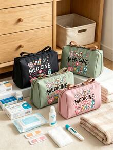 Medicine Storage Bag,Portable First Aid Kit Pouch,Large Capacity Medical Supplies Bag,Travel Emergency Medication Bag For Outdoor,Home And Vacation - Multicolor - View 1