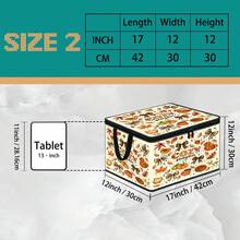 Multi-Size, Multi-Pattern Options, British Flag Cartoon Pickle Autumn Pumpkin School Bus Text Print Foldable Storage Box, Zippered Handheld Storage Bin, Upgraded Fabric Large Capacity Organizer, Suitable For Wardrobe, Dorm, Under Bed Storage, Organizing Clothes, Bedding, Toys, Miscellaneous Items, Home Moving Organization Storage Box - Multi-color - View 21