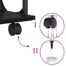 Soporte para impresora vidaXL, roble negro, 41 x 28 x 33,5 cm - Negro - Ver 8