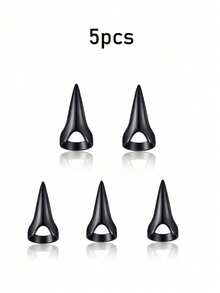 5/1pc Classic Gothic Style Hair Accessories, Simulated Character False Fingernails, Metal Full Finger Rings, Used For Braiding, Curling, Wigs And Accessories, Essential For Holiday Cosplay And Hair Salon - Multicolor - View 13
