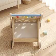 Wooden Baby Walker With Wheels, Adjustable Speed, Building Blocks For Toddlers 18 Months And Up. - 1 - View 8