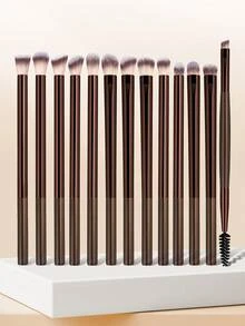 SEPROFE 13 Piece Eye Makeup Brush Set, Ultra Fine Fiber Fits Eyes Eye Corners Eye Tail Eyebrow And Eyelash Areas, Makeup Tools For Eyeshadow Concealer Cream And Eyelash Cosmetics Application - Brown - View 8