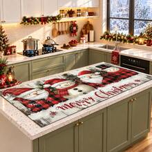 1pc Christmas Themed Printed Pattern Dish Drying Mat, Kitchen Countertop Bowl & Plate Rubber Bottom Drying Pad, Party Decoration, Super Absorbent Hidden Stain Dish Drying Mat, Soft Diatomaceous Earth With Rubber Backing Multi-Functional Kitchen Home Mat, Quick Dry Mat For Coffee Machine & Dish Rack, Kitchen Countertop Coffee Mat & Dish Drying Pad - LL LSD005 - View 4