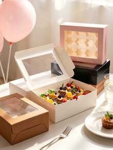 Multi-Color 12Holes Cupcake Boxes With Transparent Window, Foldable Paper Muffin Box With Insert, Bakery Packaging For Cupcakes, Muffins, Party Treats - View 3