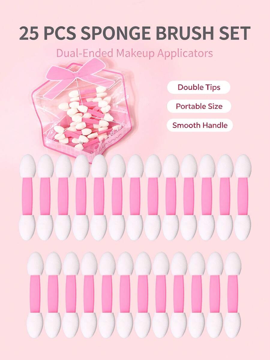 25PCS Nail Art Sponge Magic Wand Double-Ended Sponge Brush Gradient Nail Art Brush Hand Clip Rhinestone Brush