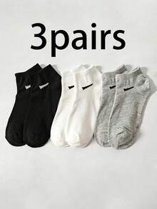30 Pairs Women's Black White Grey Ankle Socks Fashion Simple Short Socks - A - View 22