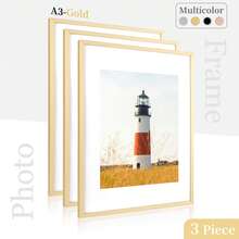 1/3 buah Bingkai Foto Aluminium 30x40cm, Bingkai Foto Hitam, Bingkai Poster A3, Bingkai Sertifikat A4, Bingkai Aluminium Datar Minimalis untuk Digantung di Dinding atau Dekorasi Meja, Bingkai A3 A4 - Warna-warni 2 - View 17