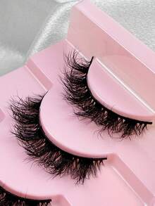 Hinarin 10 Pairs False Eyelashes D Curl Fluffy Thick Short Strip Lashes Natural Look Messy Faux Mink Reusable Soft Wispy Fake Eyelashes For Makeup Strip Lashes,Lashes,Eyelashes,Fake Lashes - Black - View 5