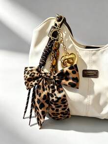 1pc Italian Fashion Handmade Woven Ribbon Leopard Print Bow Pendant Charm For Women Handbags, Tote Bags, Car Keychains - Multicolor - View 15