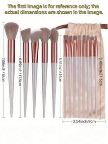 Makeup Brush Set, Soft & Fluffy, Professional Makeup Base, Foundation, Eyeshadow Blending Brushes, Beauty Tools, Made Of Soft Fibers, Easy To Carry, Travel Set, Travel Essentials, Vacation, Beach, Gift For Women And Girls - Brown - View 7