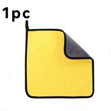 1/5/10pcs Ultra-Fine Microfiber Car Cleaning Towels Soft Quick-Dry Window Mirror Wiping Cloth Double-Layer Cleaning Cloth Suitable For Car Washing, Home Cleaning And Pet Drying - Yellow-gray 11.8*11.8 Inch - View 11