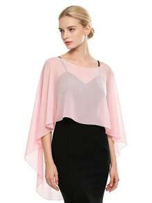 1 buah Selendang Chiffon Off-Shoulder Elegan Baru, Penutup Gaun Malam Ringan dan Mengalir, Aksesori Pesta Pernikahan, Jubah - MultiWarna - View 8