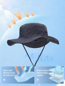 CAMEL CROWN New Summer UV Protection Bucket Hat, Unisex Sun Protection Hat, Denim Outdoor Hat, Suitable For Hiking, Unisex - Dark Grey - View 4