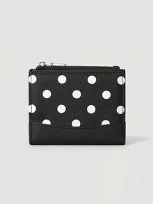 Women's Vintage Polka Dot Zipper Coin Purse & Multi-Slot Card Holder, Portable And Lightweight, Suitable For Daily Commute, School And Shopping - Multicolor - View 1