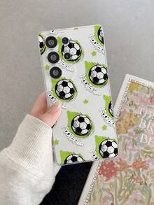 1pc Full Print Football Letter Pattern, Perforated Transparent TPU Material Phone Case, UV Printing Process, Compatible With Samsung, Nothing, Pixel, Series, Holiday Gift, Daily Commute, Daily Anti-Drop Highly Attractive Style - Multicolor - View 8