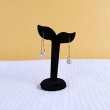 1pc Jewelry Display Stand Earring Holder Titanium Brushed Metal Stud Earrings Storage Display Rack Jewelry Display Prop - Black - View 3