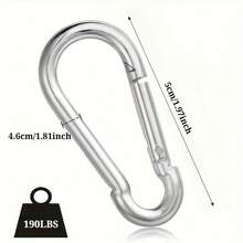 20pcs Small Spring Snap Hooks, 1.97 Inch Length, Galvanized Rust-Proof Quick Fastening Clips, Suitable For Camping And Hiking, Metal Clips For Ropes, Chains And Keychains - A - View 2