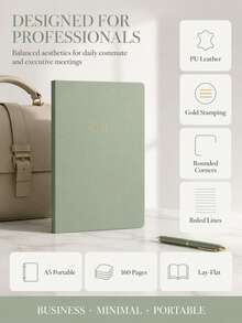 Morandi Solid Color Soft Leather Notebook, Thickened Dolin Paper No-Bleed Journal, Student Learning Note-Taking Lined Notebook - Multicolor - View 5