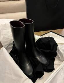 Women's High Boots, Smooth Black Upper, Thick Non-Slip Sole, Soft Lining, Fashionable Ankle Boots For Autumn And Winter - Black - View 7