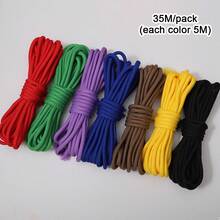 15-35m Diameter 5mm Polyester Braided Rope - 24 Solid Colors, Suitable For Weaving Crafts And Large Hole Bead DIY Projects - Soft Durable Multi-Color Handmade Materials, Bright Color Craft Rope, Beading String - Solid Color Rope - View 8