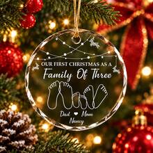 Ornamen Natal Jejak Kaki Keluarga Kustom, Dekorasi Gantung Pohon Bulat yang Dipersonalisasi, Aksen Pesta Rumah Liburan Meriah, Kenang-kenangan Nama Keluarga yang Disesuaikan, Ornamen Natal Pertama yang Dapat Disesuaikan, Hadiah Musiman 2026 untuk Keluarga, Teman, Pasangan, Dekorasi Pohon Natal - Gaya C - View 7