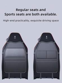 1pc Car Rear Seat Back Kick Mat PU Leather Seat Back Storage Bag Hanging Organizer Car Interior Storage Seat Back Organizer Multi-Functional - A - View 8