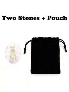 1/2 Pcs Engraved Worry Stone "One Day At A Time", Natural Crystal Palm Stone With Velvet Pouch, Inspirational Pocket Stone Gift For Stress Relief - Multicolor - View 11