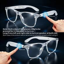 SENBONO AI Smart Glasses, Equipped With Multilingual Translation Applications, Wireless Music, Voice Calls, Music Playback, And Integrated AI Assistant Functions, Compatible With Smartphones, Suitable For Travel/Cycling, Christmas/Halloween Gifts - View 6