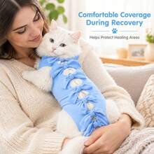Cat Recovery Suit Adjustable Tie Closure Post Surgery Bodysuit Soft Pet Surgical Recovery Clothing For Cats Small Dogs - Multicolor - View 2