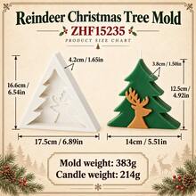 3D Christmas Tree Silicone Candle Mold, Santa Hat Star Xmas Tree Reindeer Candle Mould For DIY Handmade Scented Candle Plaster Resin Making Home Decor Holiday Gift - Mold - View 13