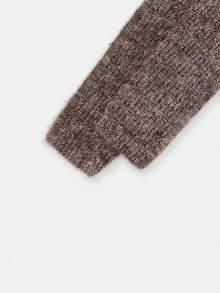 Women's Fall/Winter Mock Neck Loose Fashion Lazy Relaxed Long Sleeve Basic Knit Pullover Top – Office Commute Street Photo Versatile Sweater - Brown - View 7