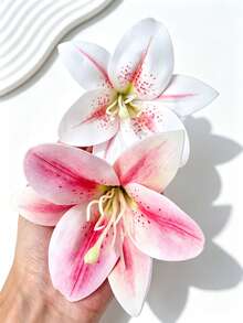 2Pcs Original Design 10cm Lily Flower Hair Clips, Bohemian Vacation Floral Hair Barrettes For Women Beach Hair Accessories - Multicolor - View 8
