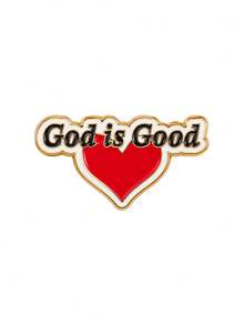 God Is Heart 心形胸針 經典信仰字母別針 包包夾克配件禮物 - 彩色 - 查看 10