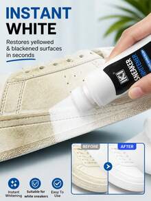 Multi-Purpose White Shoe Brightening Liquid, Shoe Edge Yellow Stain Cleaner, Suitable For White Canvas Sneakers And Leather Shoes, Easy To Use - White - View 1