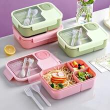 1pc Insulated Lunch Bag Bento Box For Food Storage, Silicone Lunch Box With 3 Compartments, Leak-Proof, Microwave/Dishwasher , Suitable For Adults - Multicolor - View 6