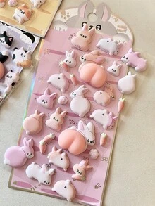 Stiker Pereda Stres Busa 3D, Desain Hewan Lucu (Persik, Anak Anjing, Kucing), Cocok untuk Casing Ponsel, Gelas, dan Dekorasi - MultiWarna - View 15