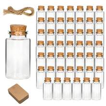 30Pcs Glass Bottles Mini Vials With Stoppers For DIY Decor Small Jars Mini Glass Bottles Tiny Glass Vials Lid Wedding Party Favors Art Crafts Storage Container Message Bottle DIY Craft Sample Containers(25ml) - Multicolor - View 1