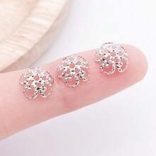 100pcs 8-9mm Anti-Oxidation 18K Gold Plated Hollow Five-Petal Bead Caps, Suitable For DIY Handmade Bracelets, Spacer Beads And Beaded Flower Holders - One Size Fits All - View 13
