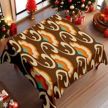 2D Flat, 1pc Soft, Fashionable And Beautiful Retro Patterned Tablecloth, Dining Table/Coffee Table/Desk/Coffee Table, Picnic/Outdoor Dining Table/Camping Dining Table, Exquisite Lifestyle, Home Fabric - A - View 5