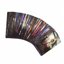1 Juego de Cartas de Tarot Ángel de la Noche Oscura, Un Juego de Cartas de Adivinación para Mujeres, Perfecto para Halloween, Navidad, Juegos de Rol de Mesa, Adivinación y Reuniones Sociales - Negro - Ver 7