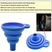 1pc Car Engine Oil Funnel, Universal Silicone Liquid Funnel, Foldable Portable Car Oil Change Funnel, Telescopic Long Neck Liquid Funnel - A - View 5