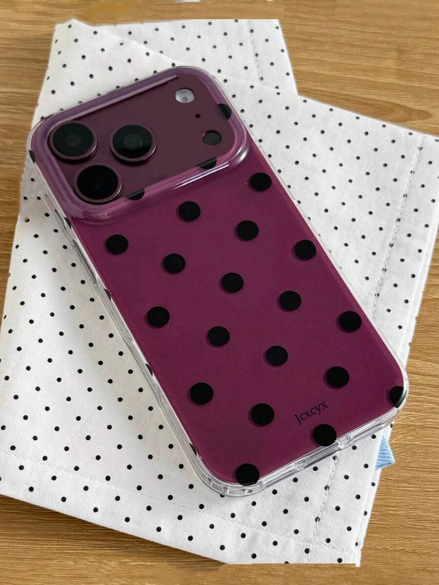 Cute Polka Dot Pure Color Phone Case Compatible With IPhone 18 Pro Max 18 Pro 17 Pro Max 17 Pro 17 16 Pro Max 16 Pro 16 15 Pro Max 15 Pro 15 14 Pro Max 14 Pro 14 13 Pro Max 13 Pro 13 12 Pro Max 12 Pro 12 11 Simple Protection Soft Cover Cases - Cherry Red - View 1