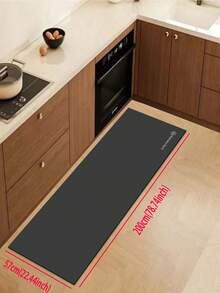 1pc Dark Gray Letters Pattern Pattern Kitchen Mat, 3.5 Mm Soft Rubber That Absorbs Water And Is Easy To Clean. Suitable For Corridors, Bathrooms, Living Rooms, Outdoor Door Mats, And Toilets. Useable Throughout The Year And For Various Holidays. - Multicolor - View 12