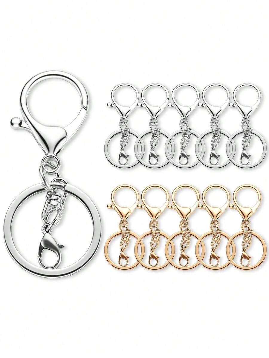 30pcs Stainless Steel Key Rings - Multi-Functional Car And Bag Accessories Hooks, Suitable For DIY Handmade Projects Fashionable Keychains