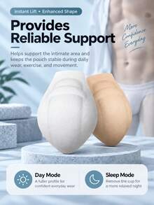 3pcs Men's 3D Pouch Pads, Lightweight Breathable Sponge Underwear Enhancer Cups, Comfortable Support Inserts For Swim Trunks And Briefs - Multicolor - View 4