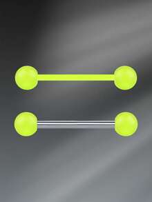 TOKRING 14G Glow In The Dark Plastic Tongue Rings Industrial Barbell Neon Rubber Acrylic Nipple Rings Neon Rubber Tongue Piercing Jewelry Set Multi Color For Halloween Decoration - Multicolor - View 24