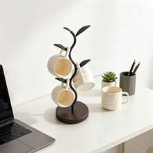 Nordic Style Vertical Tree-Shaped Cup Holder, Minimalist Coffee Cup Storage Rack, Living Room Desktop Key Holder, Kitchen Creative Organizer, Home Decor Accessory, High-Value Home Decoration Ornament, Ideal Housewarming Gift For Friends And Family - Multicolor - View 3