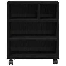 vidaXL Support d'imprimante avec stockage Chêne noir 41 x 32 x 48 cm - Noir - Voir 5